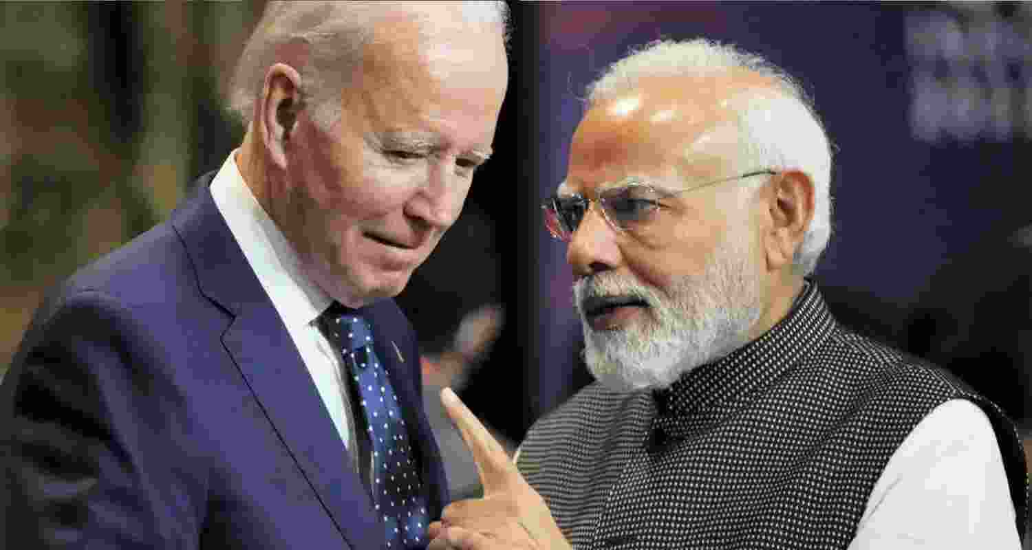 PM Modi speaking to US president Joe Biden.