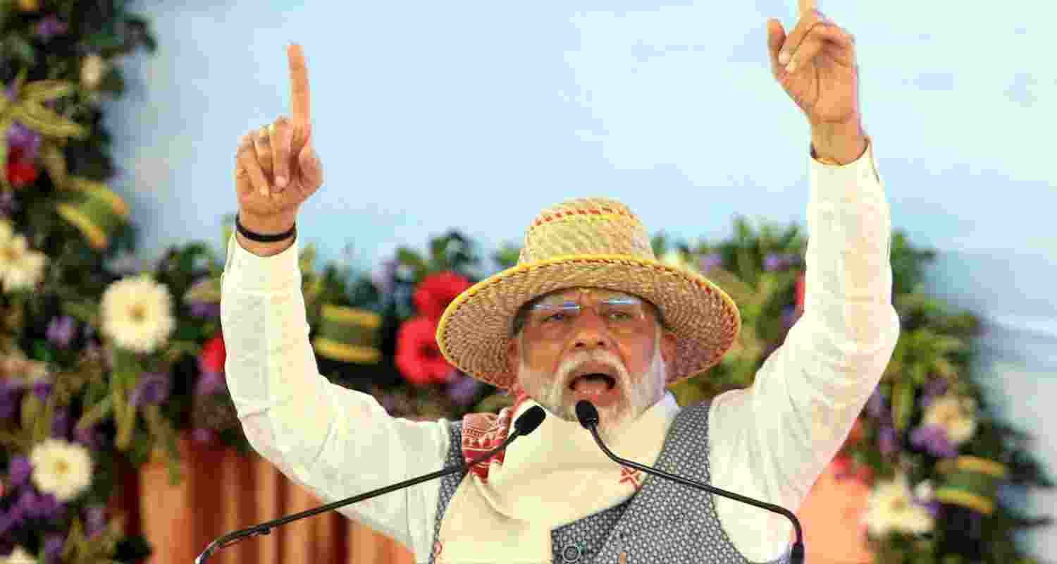Addressing a rally in Koderma, Jharkhand, PM Modi reiterates promise to provide free ration, pucca houses to poor.