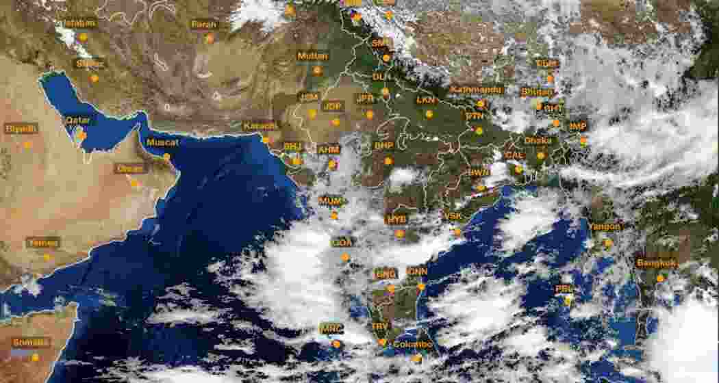 A representative image of the monsoon approaching the northeastern states of India.