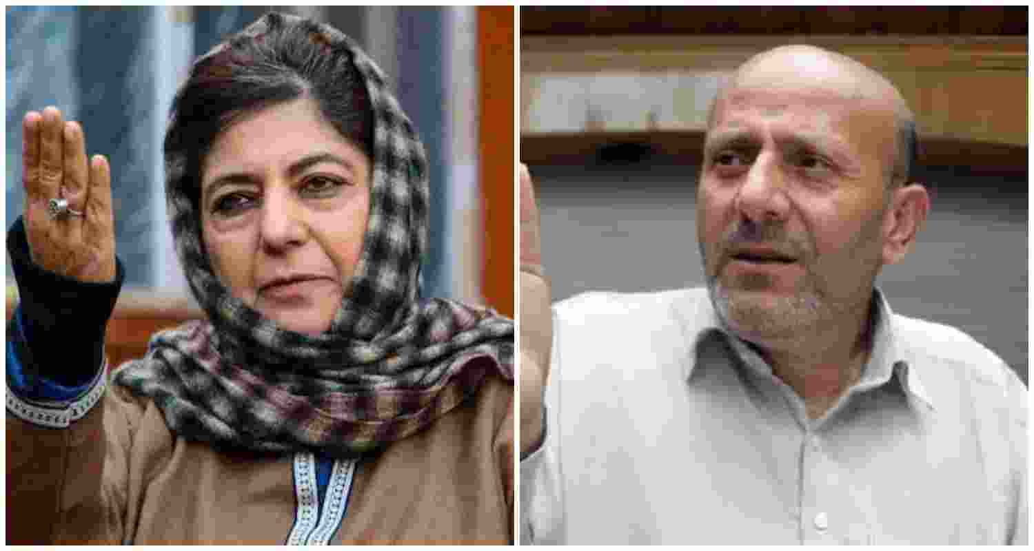 PDP chief Mehbooba Mufti (L), Awami Ittehad Party (AIP), led by jailed engineer Sheikh Abdul Rashid (R).