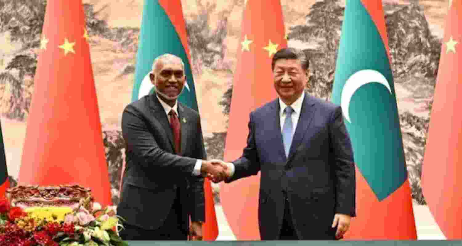Maldives President Mohamed Muizzu with Chinese President of Xi Jinping.