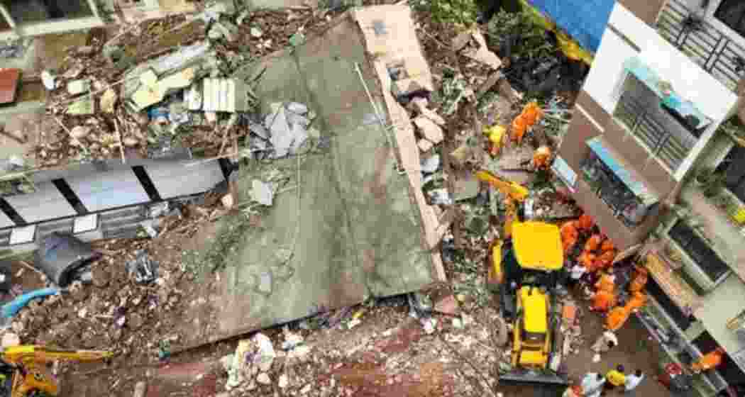 Visual from the site of the building collapse in Shahad-Belapur Village on Saturday morning.

