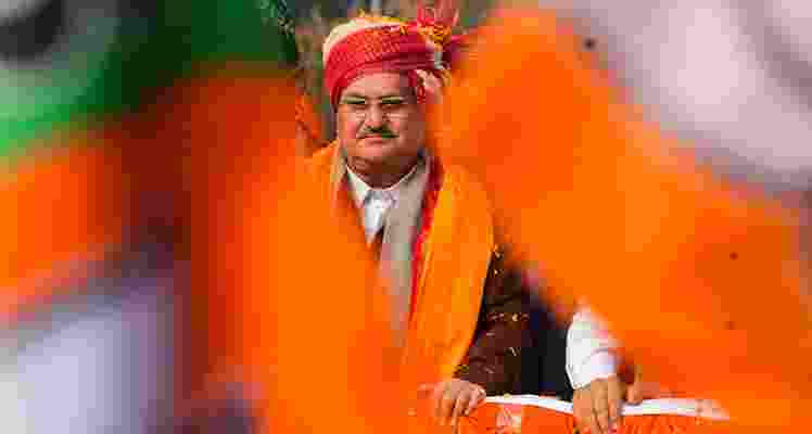 Bharatiya Janata Party president J P Nadda on Saturday held a roadshow in Haryana's Panchkula Scores of people lined the route of the roadshow