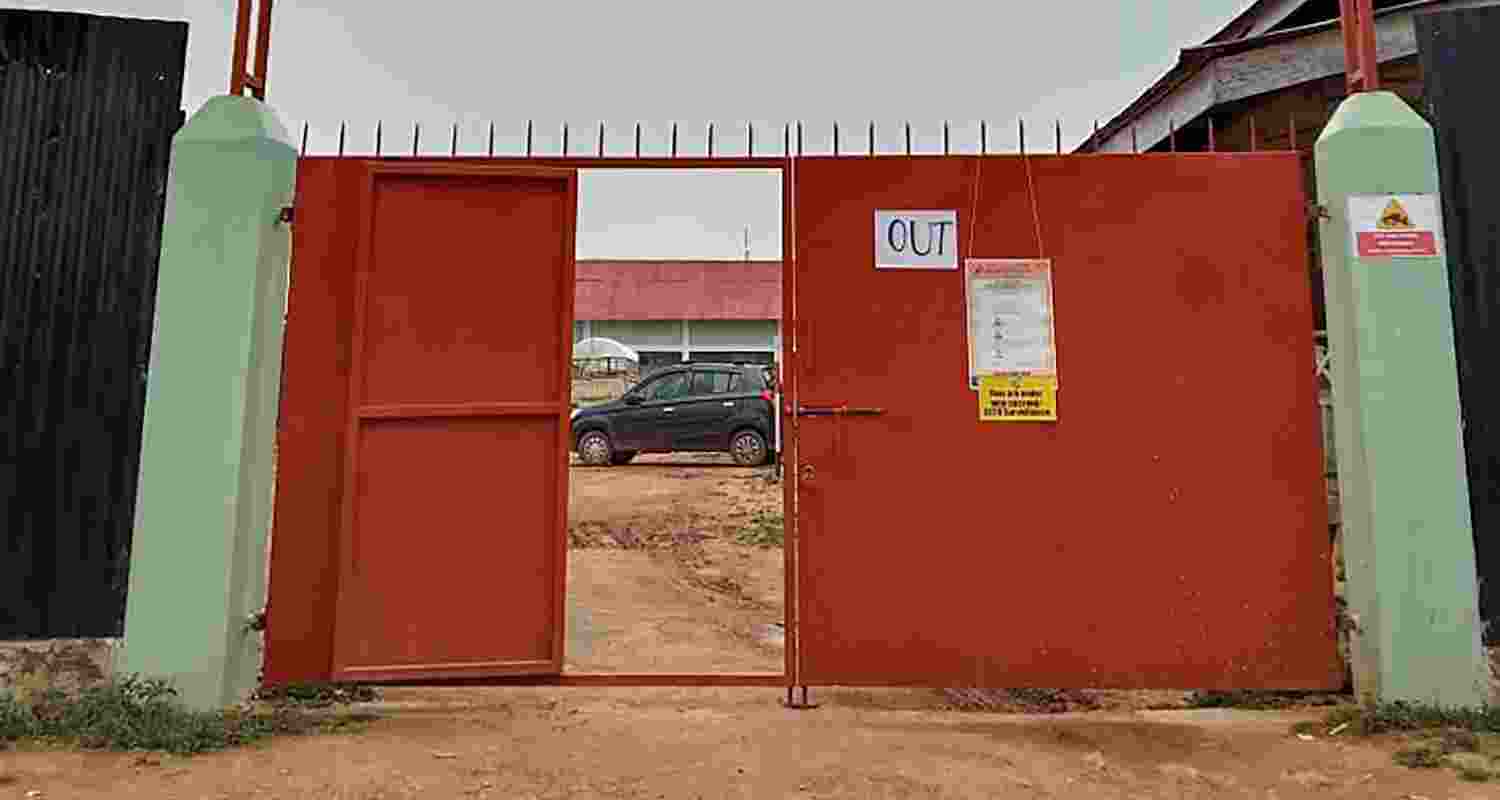 A polling station wears deserted look during the first phase of Lok Sabha elections, in Shamator, Nagaland, Friday, April 19, 2024. Eastern Nagaland Peoples Organisation (ENPO) has decided to abstain from participating in the Lok Sabha election in districts of Mon, Tuensang, Kiphire, Longleng, Noklak, and Shamator in protest against the delay of its demand for a Frontier Nagaland Territory (FNT).