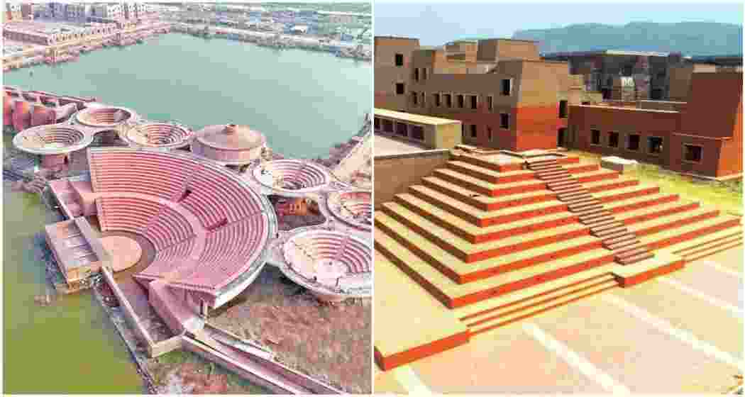Aerial views of the newly built Nalanda University campus in Bihar.