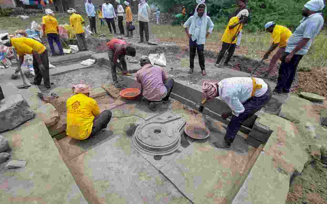 As part of conservation work on historic temples, a team of archaeology department officials discovered the temple base while clearing debris near a temple under restoration at Hottal Village in Maharashtra's Nanded district 