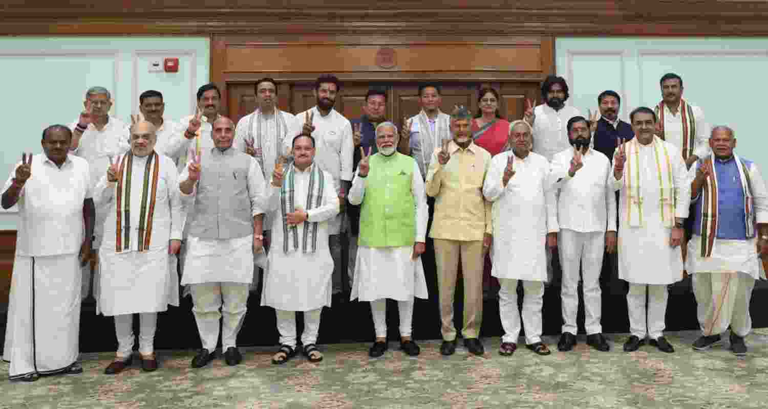 PM Modi was elected unanimously as leader by NDA members gathered in Delhi.