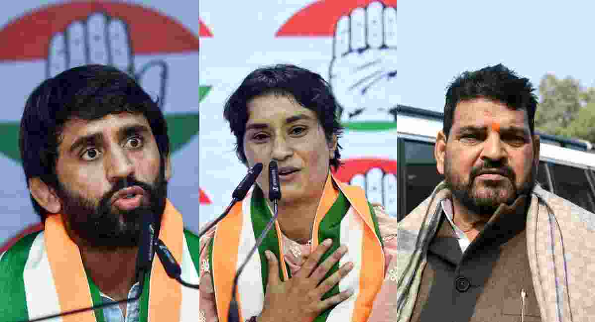 Wrestlers Vinesh, Bajrang used as pawns by Congress, says Brij Bhushan