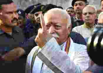 RSS chief Mohan Bhagwat casts ballot early in Nagpur polls, urges 100% turnout