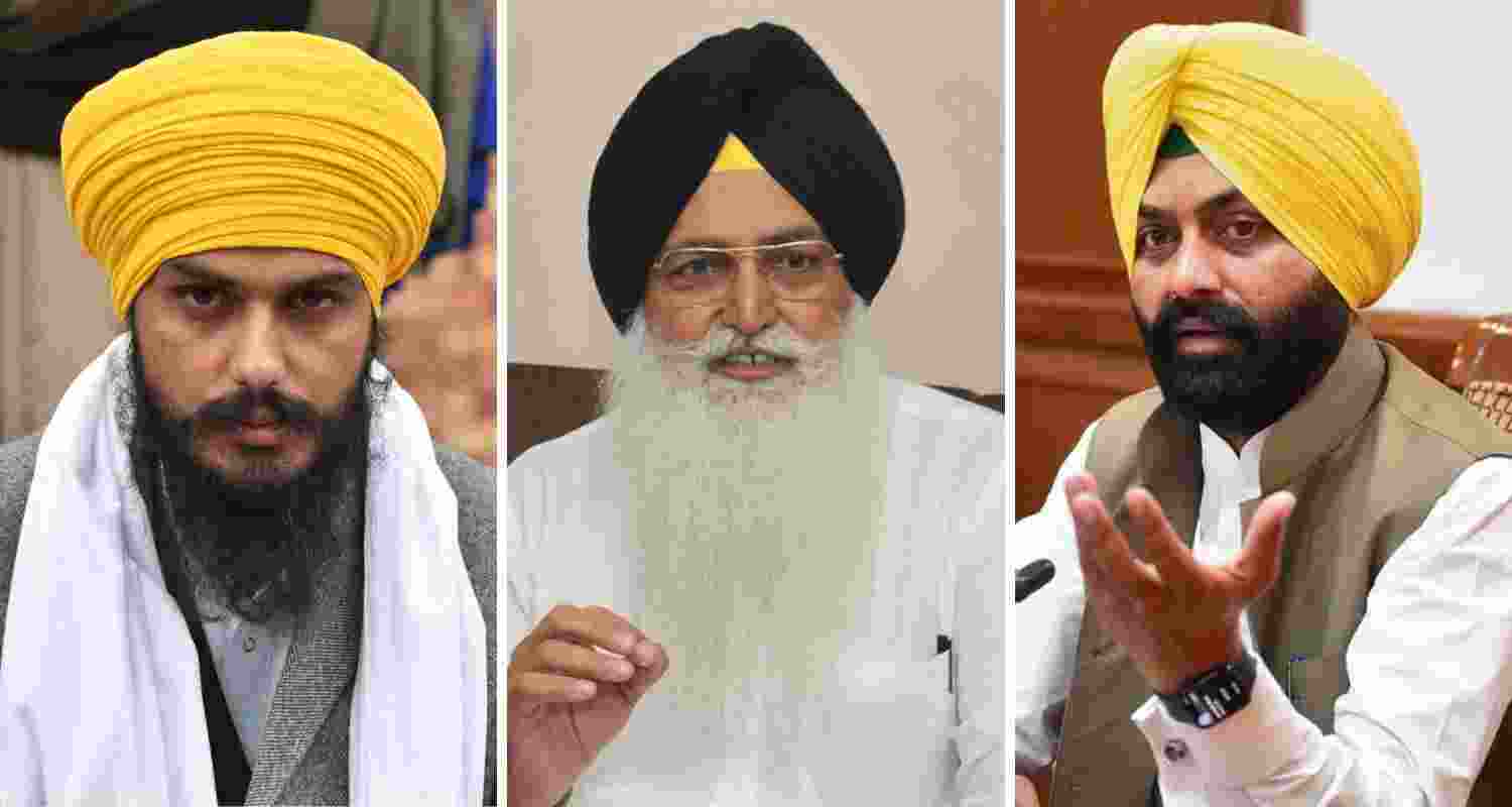 From left to right: Amritpal Singh, (Independent ) Virsa Singh Voltoha (SAD) and Laljit Singh Bhullar (AAP.)

