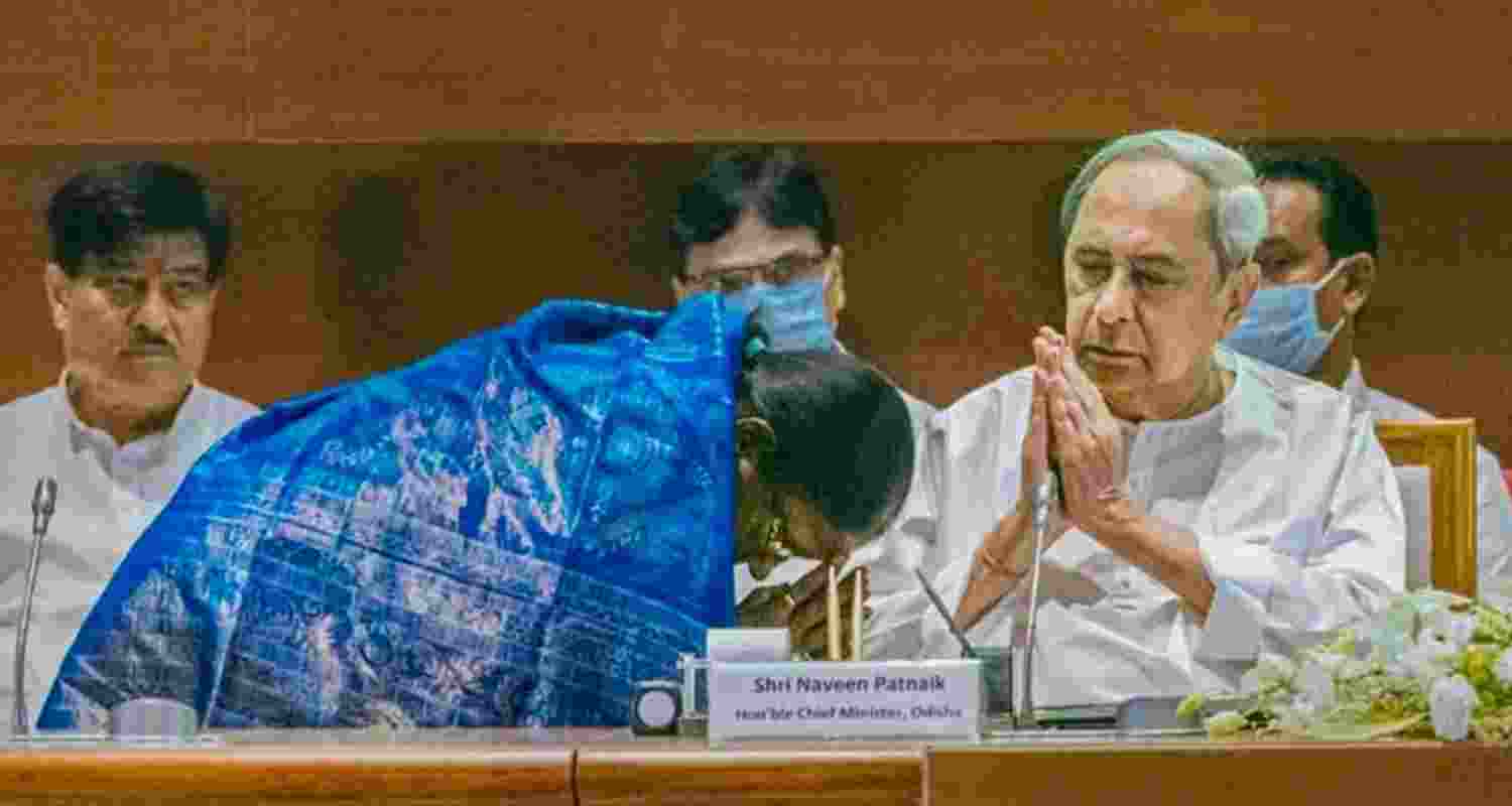 Odisha Chief Minister Naveen Patnaik during the oath-taking ceremony of new cabinet ministers,