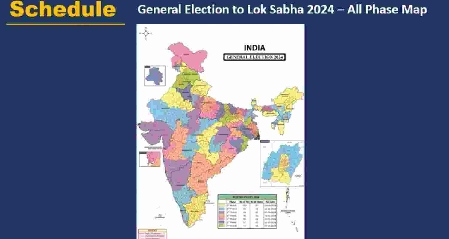 General Election to Lok Sabha 2024 - All phase map