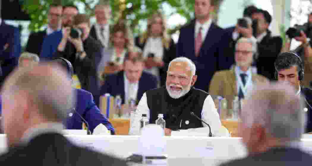 Prime Minister Narendra Modi during the G7 outreach session in Italy.