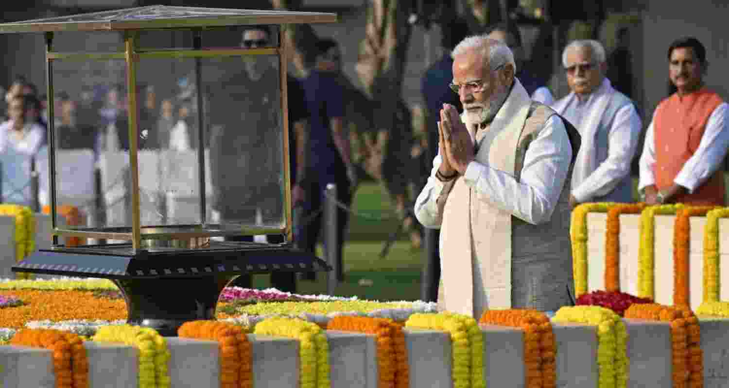 PM Modi pays tribute to Gandhi, Shastri on birth anniversary