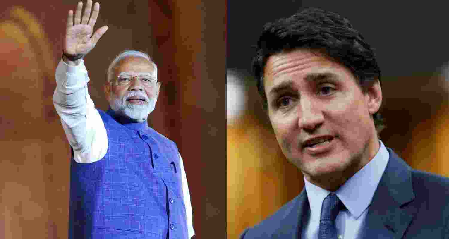 PM Modi (left), and Justin Trudeau (right). 