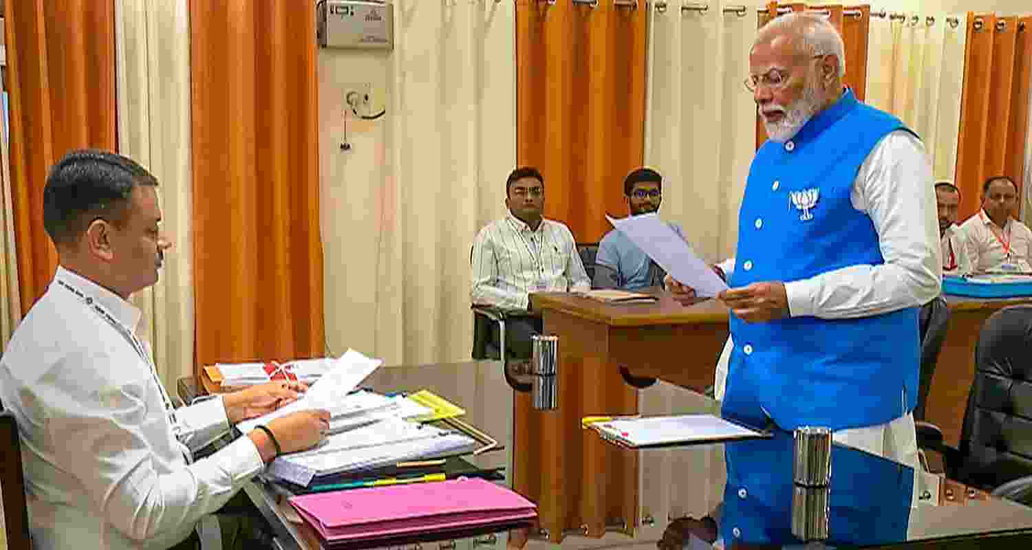Prime Minister Narendra Modi files his his nomination papers for Lok Sabha elections. 