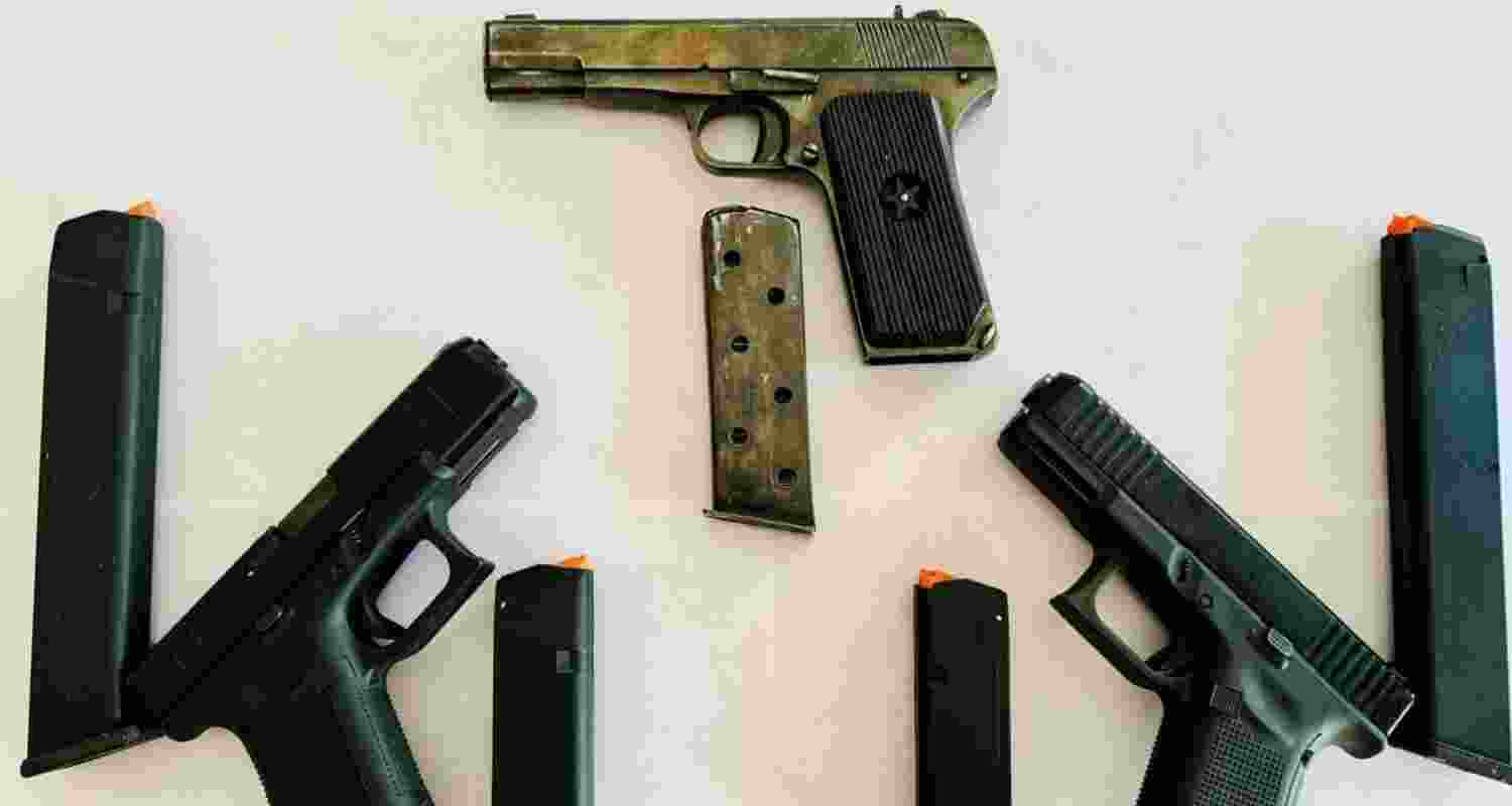 Nabbed 30 bore pistol, 9 live cartridges, and 2 Glock pistols. 