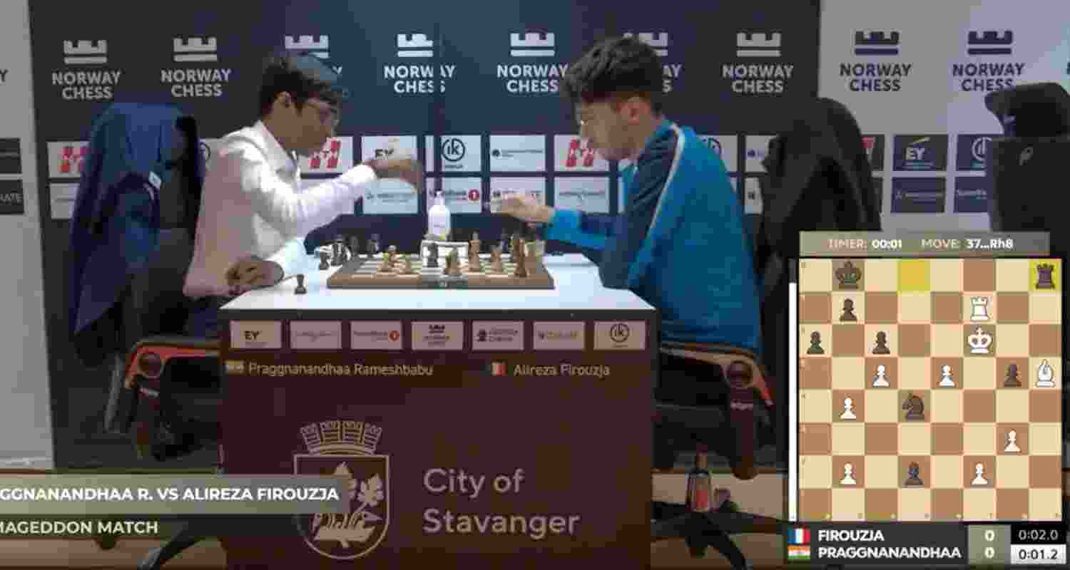 Praggnanandhaa beats Alireza in Armageddon at the Norway Chess Tournament.