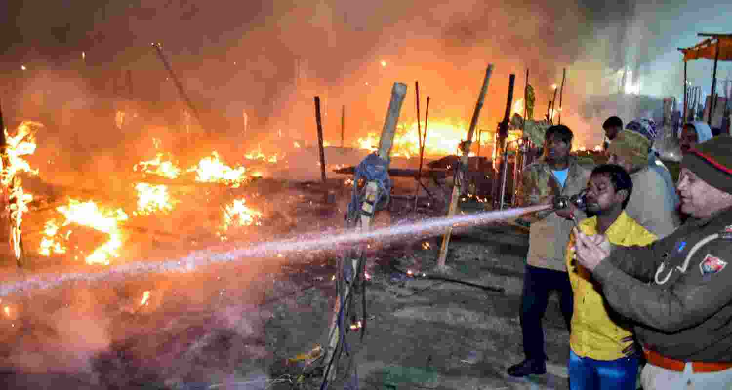 Fire at Magh Mela leaves three injured