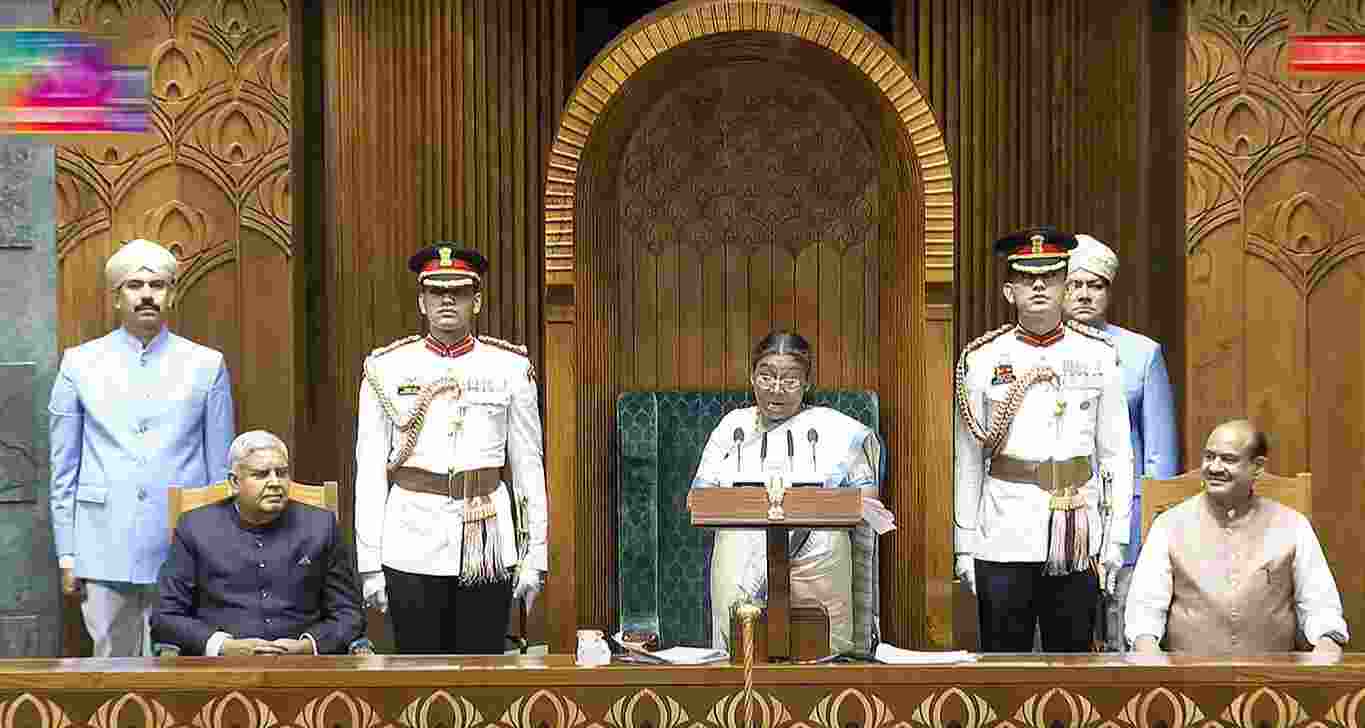 "We must realise that hurting the faith of people in democratic institutions and the electoral process is like cutting the very branch on which we all are sitting," President Droupadi Murmu said,  in the first joint sitting of the Houses following the constitution of the 18th Lok Sabha..