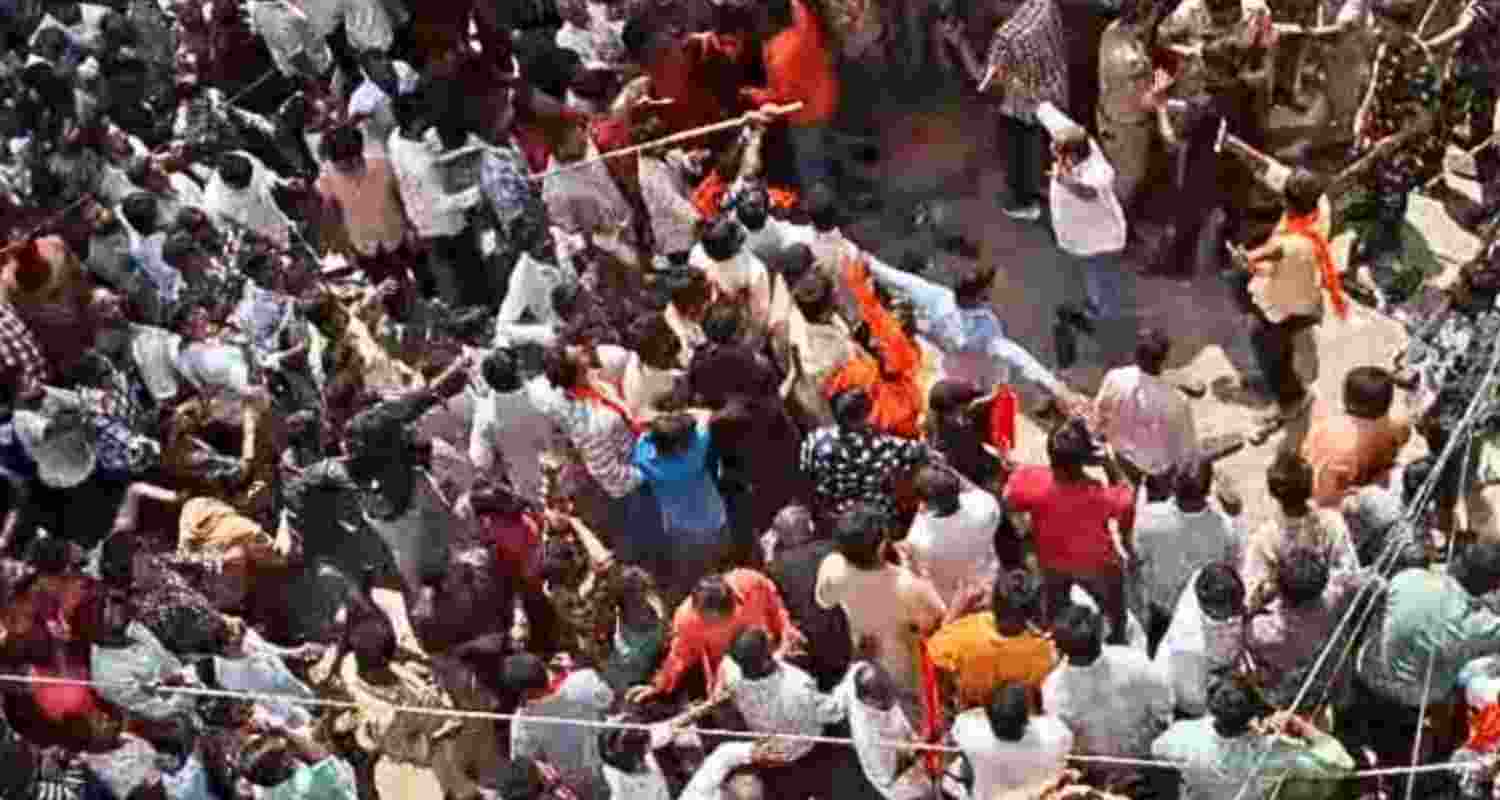 Temple idol desecration protest: Police lathicharge protesters
