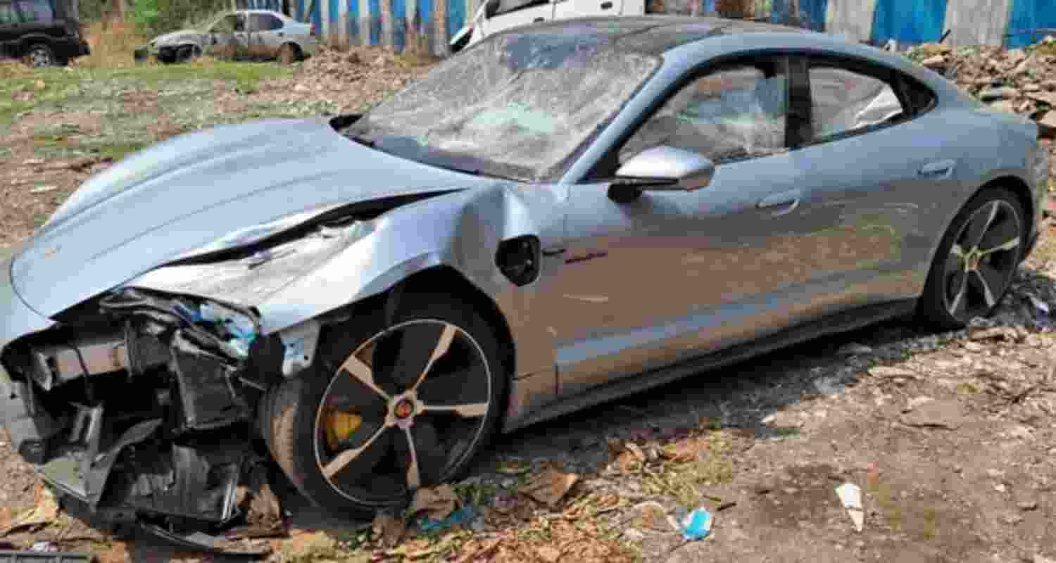 The Porsche car that was found without a number plate in Pune. 
