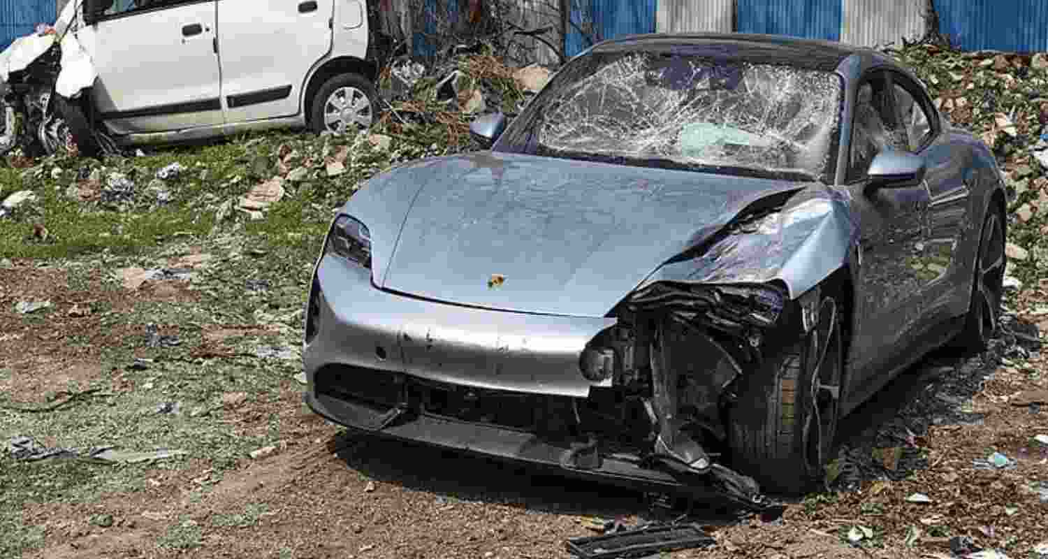 The Porsche car found without number plate, in Pune, on May 21. 