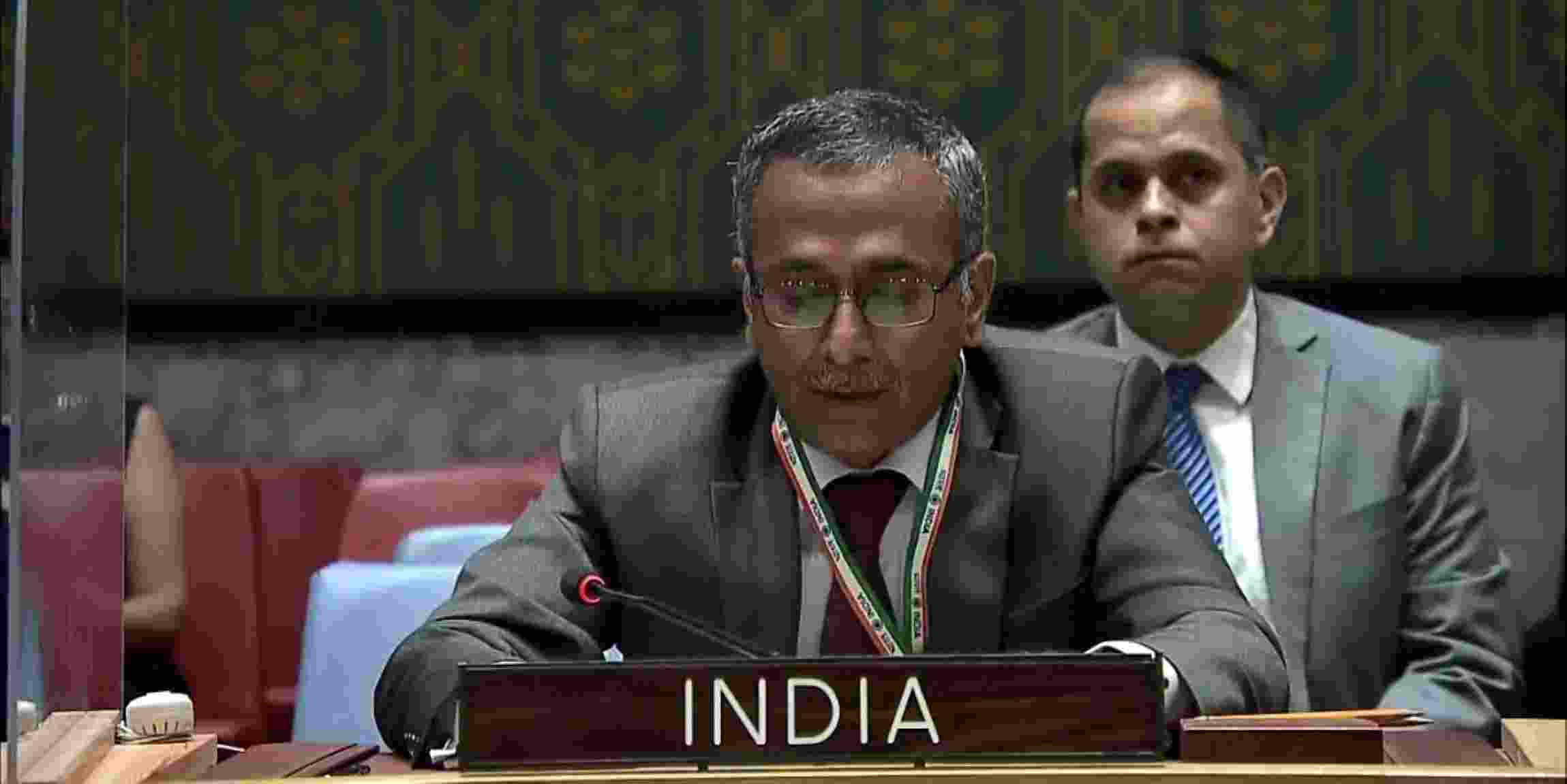 During the UNSC open debate on Children and Armed Conflict, India's Deputy Representative to the UN, R Ravindra, responding to Pakistan's comments, stated, "I categorically dismiss and condemn these baseless remarks with the contempt they deserve."