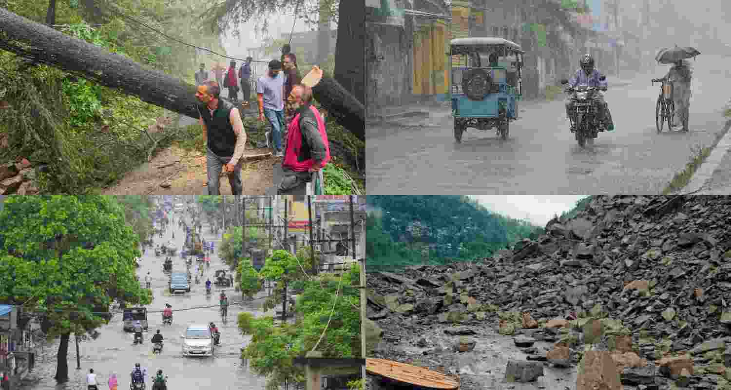 Images from Indian states, battling heavy rains. 