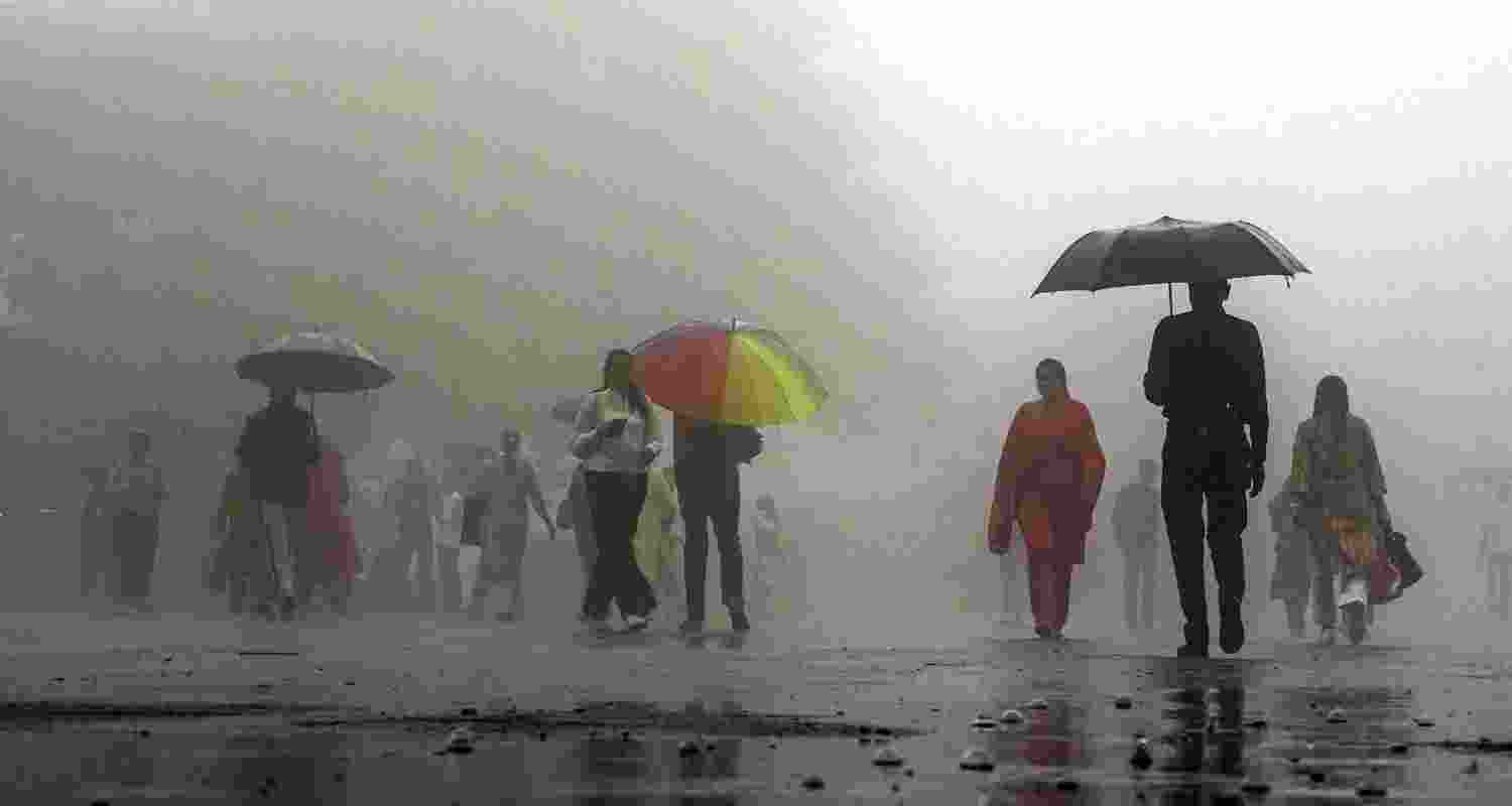 Heavy rainfall in Shimla. Image via PTI.