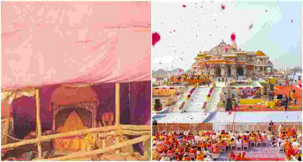 Ayodhya's Ram Mandir - Past image and newly built grand Mandir 