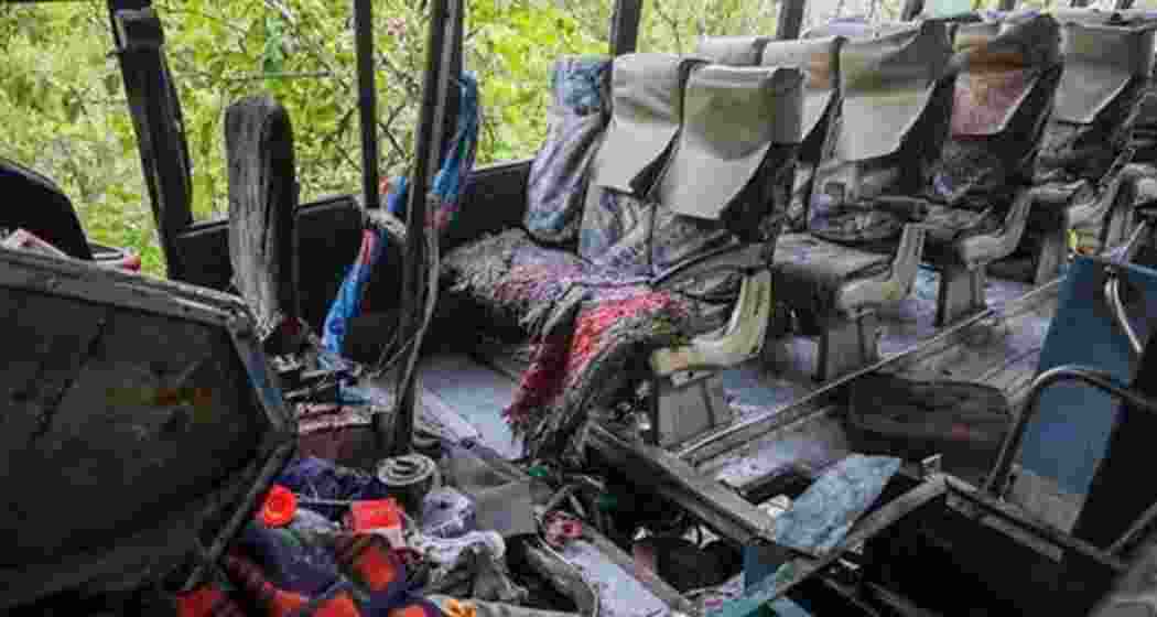 People travelling in a bus on their way back from Shiv Khouri to Katra were targeted by militants on June 09, 2024 in Jammu's Reasi.
