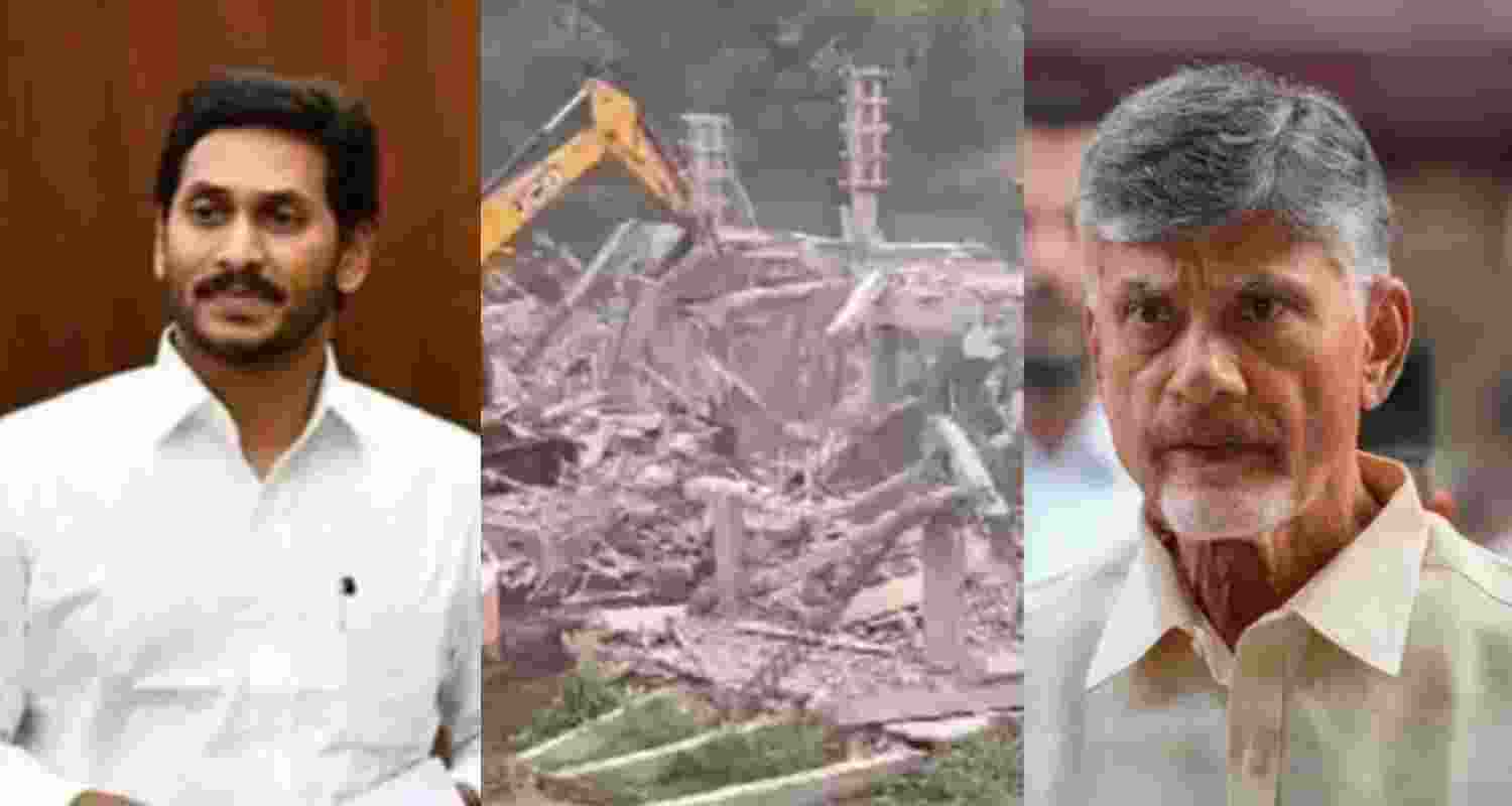 YS Jagan Mohan Reddy accuses Chandrababu Naidu-led NDA government of demolishing YSRCP's central office in Guntur. 