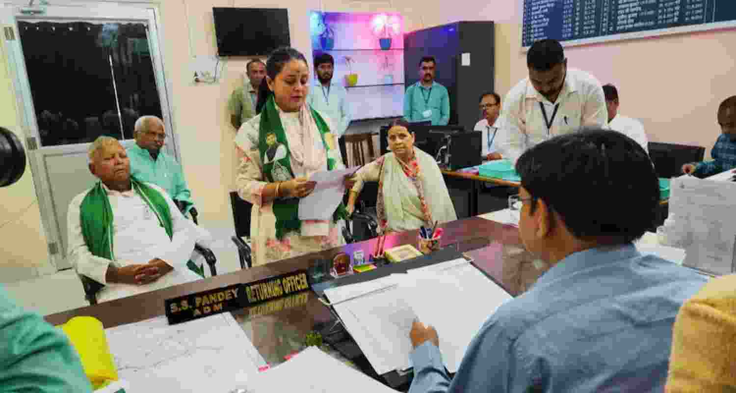 Acharya filing her nomination on Tuesday.