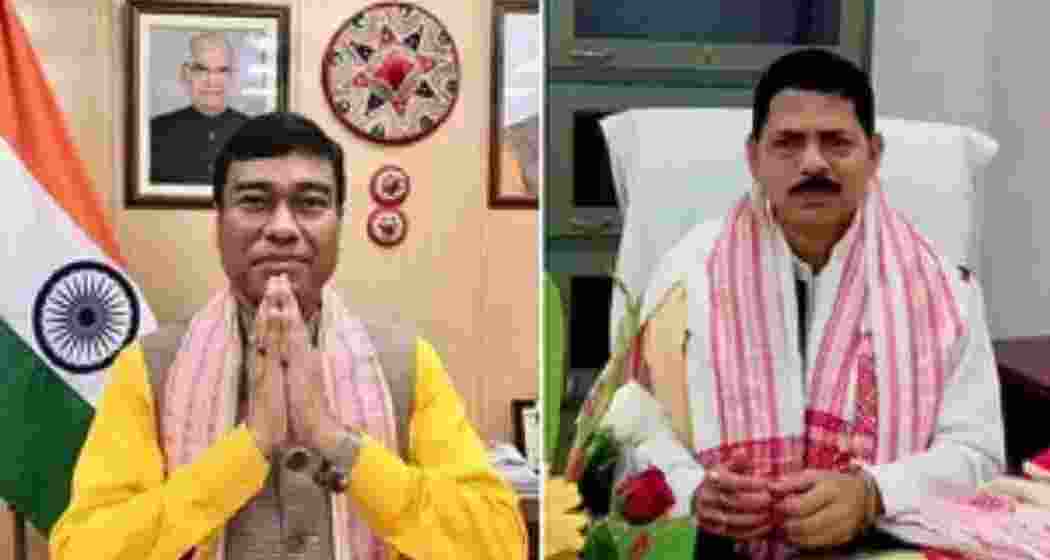 BJP’s Rajya Sabha candidates from Assam, Rameswar Teli (L), Mission Ranjan Das (R).