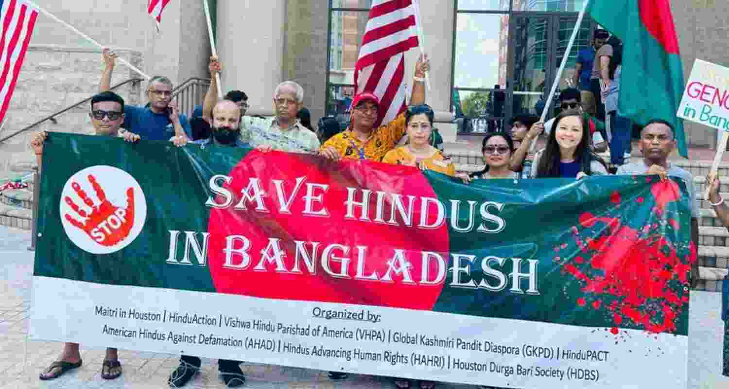 Hundreds rally in Houston for Hindu rights in Bangladesh