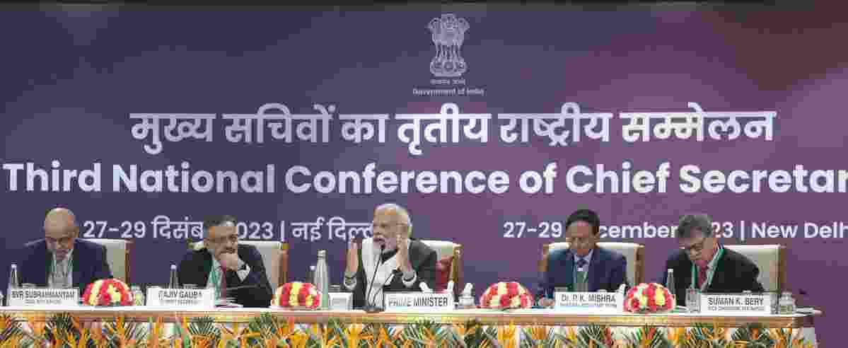 PM Modi presided over the 3rd national conference of chief secretaries in New Delhi on 28th and 29th December, 2023