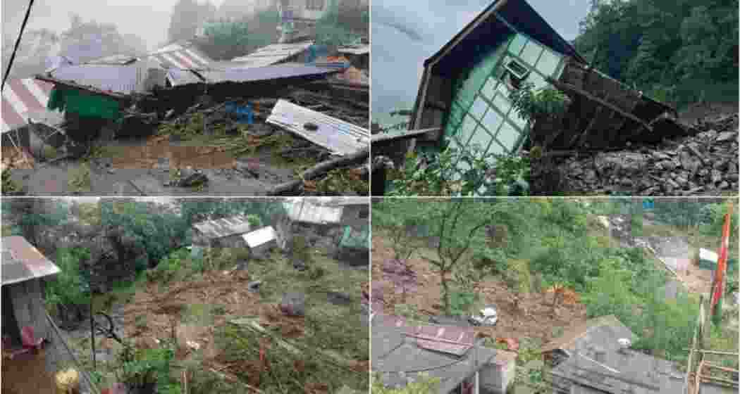 The monsoon season has wreaked havoc in Sikkim, with overnight heavy rain in Mangan District resulting in one death and over five people still missing. Scenes from Mangan district.