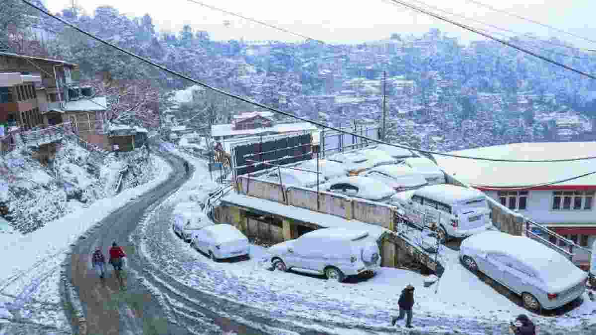 Shimla, the capital, experienced a delightful snowfall on Saturday