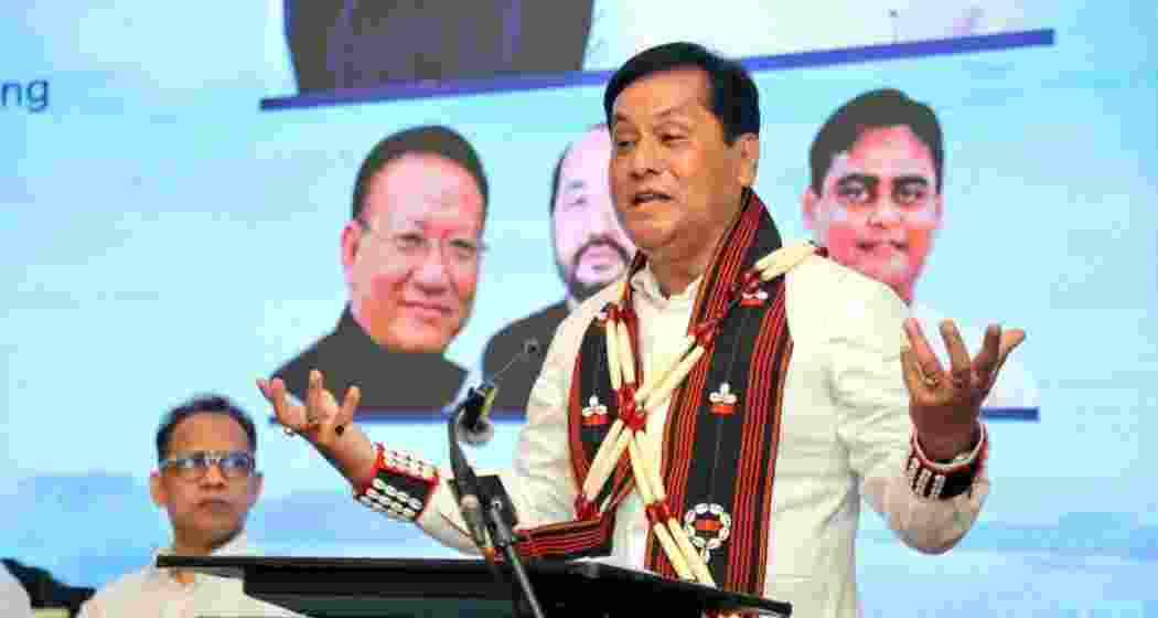 Union Minister Sarbananda Sonowal during the conference on Monday.