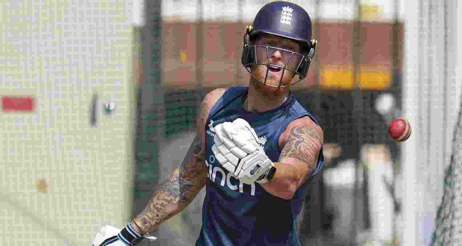 English Batsman Ben stokes practicing ahead of the test match in Rajkot
