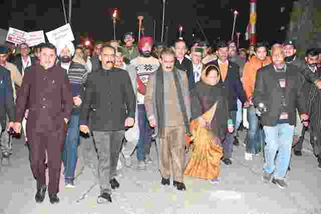 Himachal Pradesh Congress Leads Torch Procession Against BJP's Alleged Unconstitutional Tactics