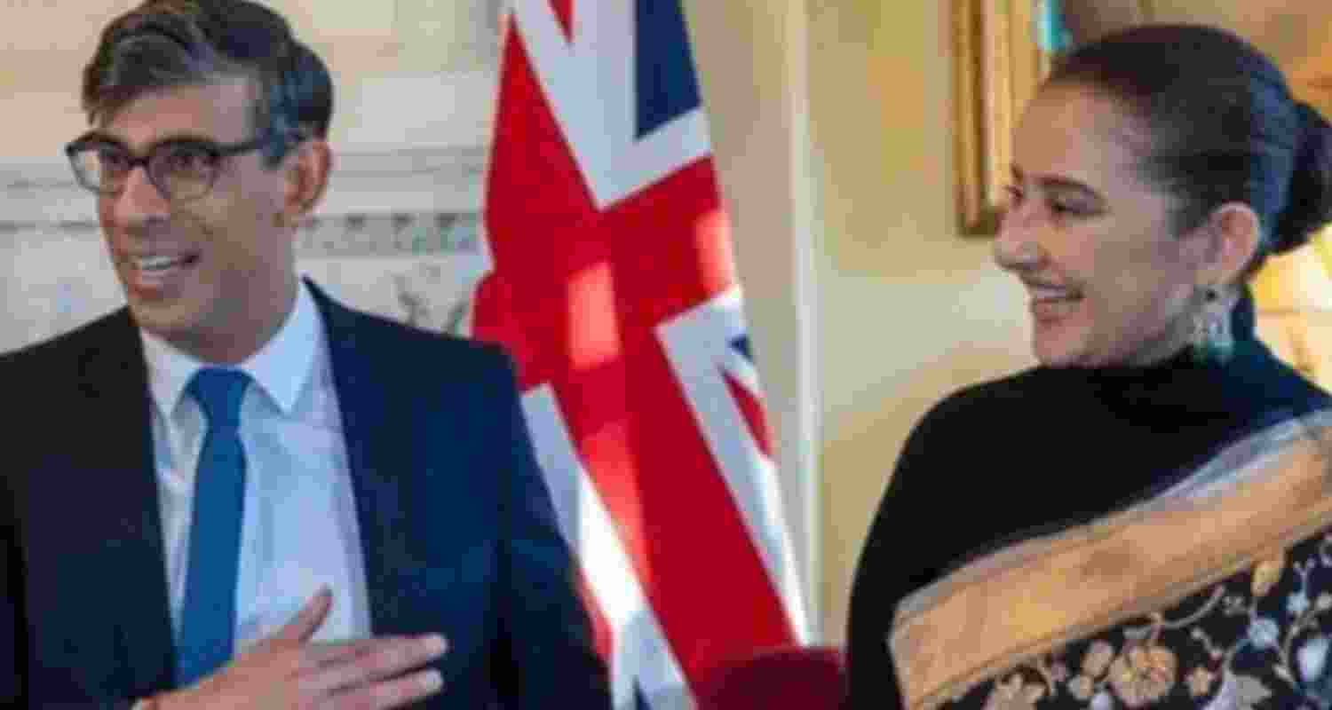 UK PM Sunak with Actor Manisha Koirala. 