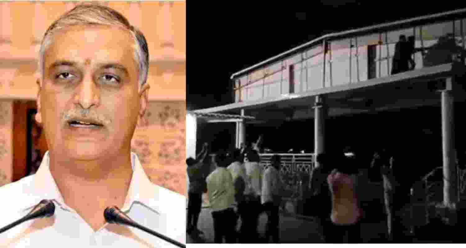 BRS blames Cong over vandalisation of Telangana MLA Harish Rao’s office
