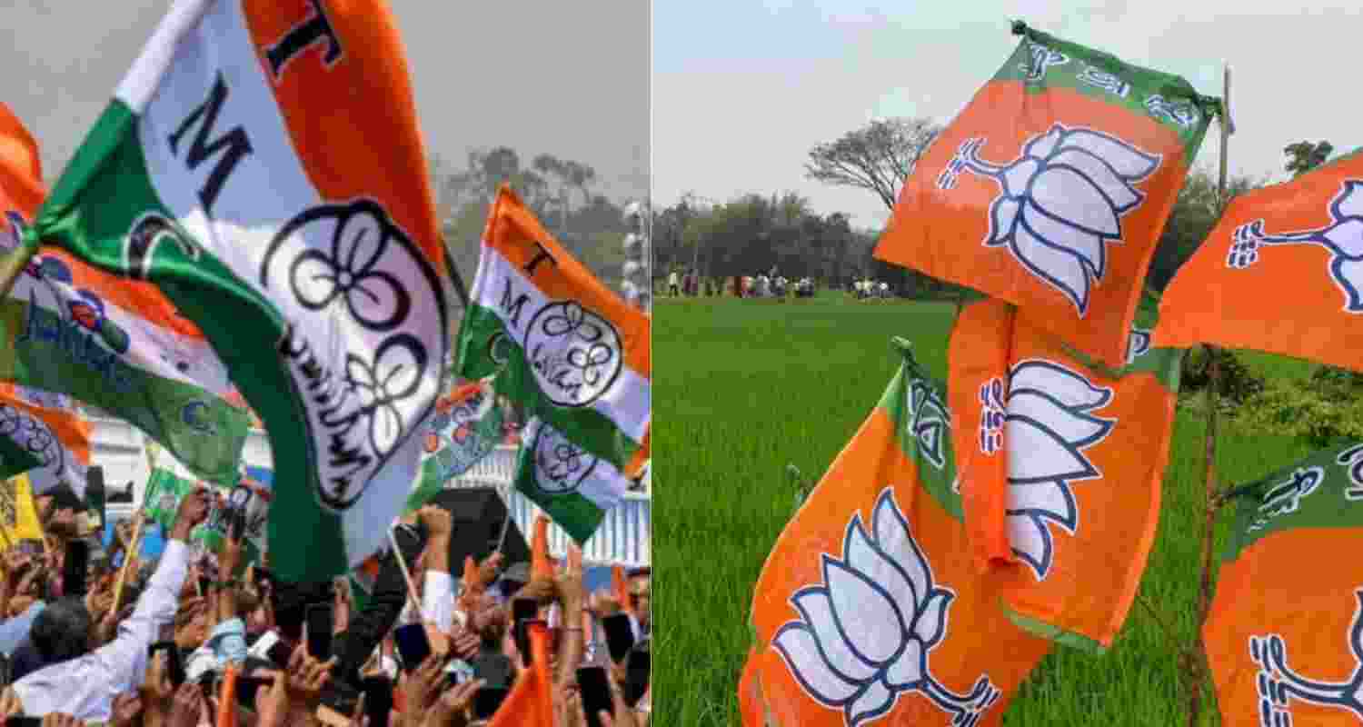 TMC & BJP leaders fight over BJP candidate Rekha Patra. 