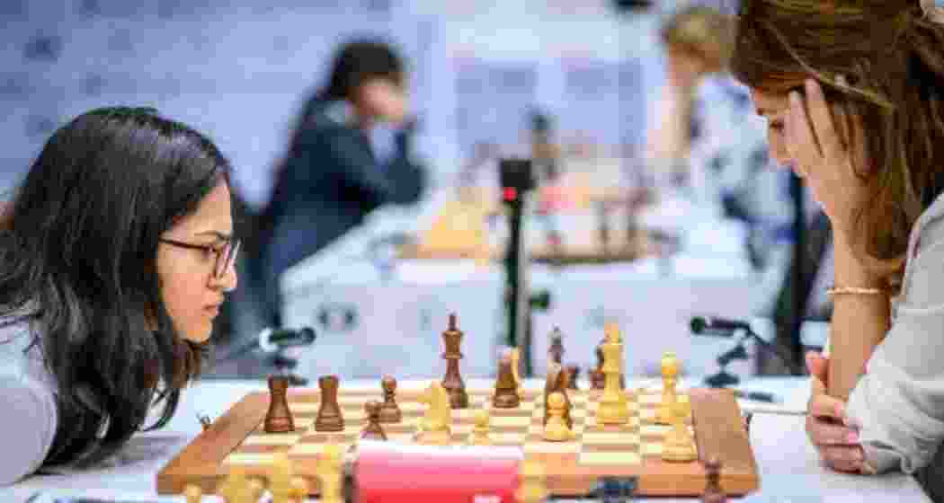 Vantika Agrawal takes on grandmaster Bella Khotenashvilli of Georgia. File Photo.