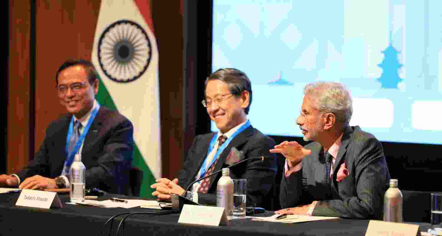 Indian Foreign Minister Dr. S. Jaishankar at Raisina Round Table Conference. Image X.