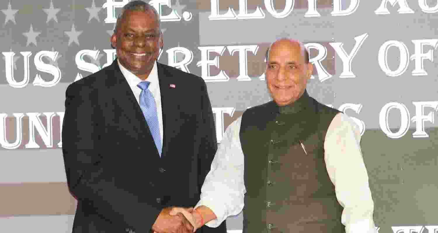Rajnath Singh calls the US Secy of Defense and holds discussion for enhanced security cooperation. Image X.