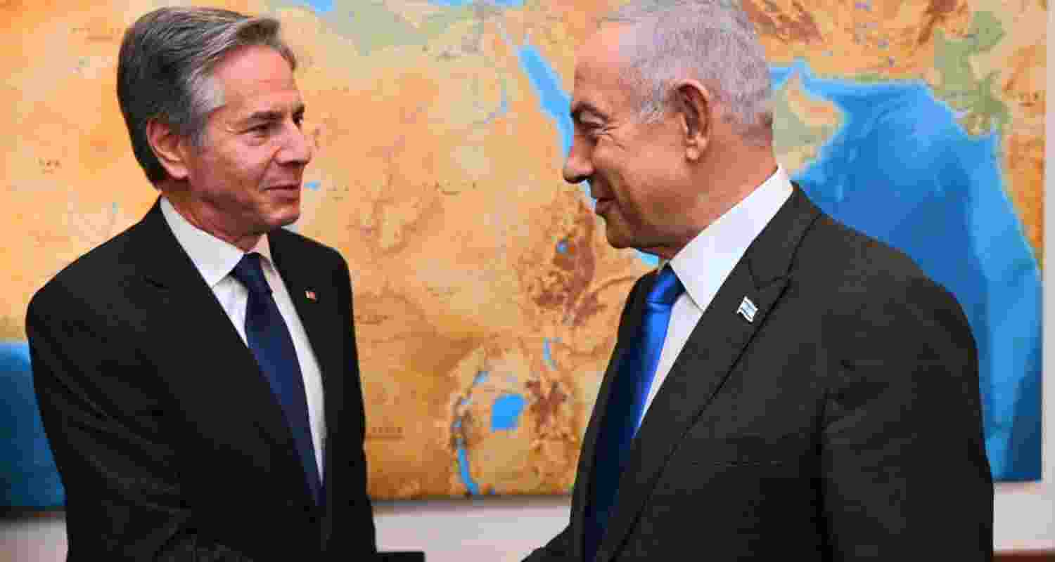 Blinken Meets Netanyahu in Israel. Image X.
