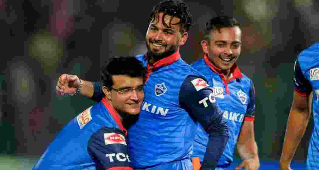 Sourav Ganguly celebrating Delhi Capital's win with Rishabh Pant in IPL 2024. File Photo. 